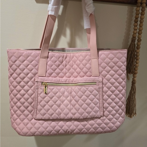 NWT LOVEVOOK Pink Quilted Tote Bag with Wristlet - Picture 8 of 10